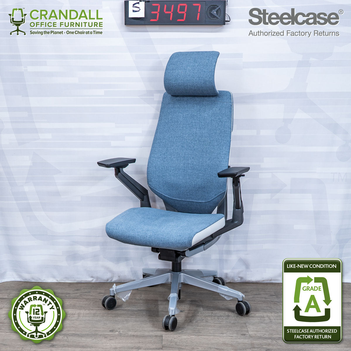 S-3497 - Steelcase Gesture with Headrest - Grade A