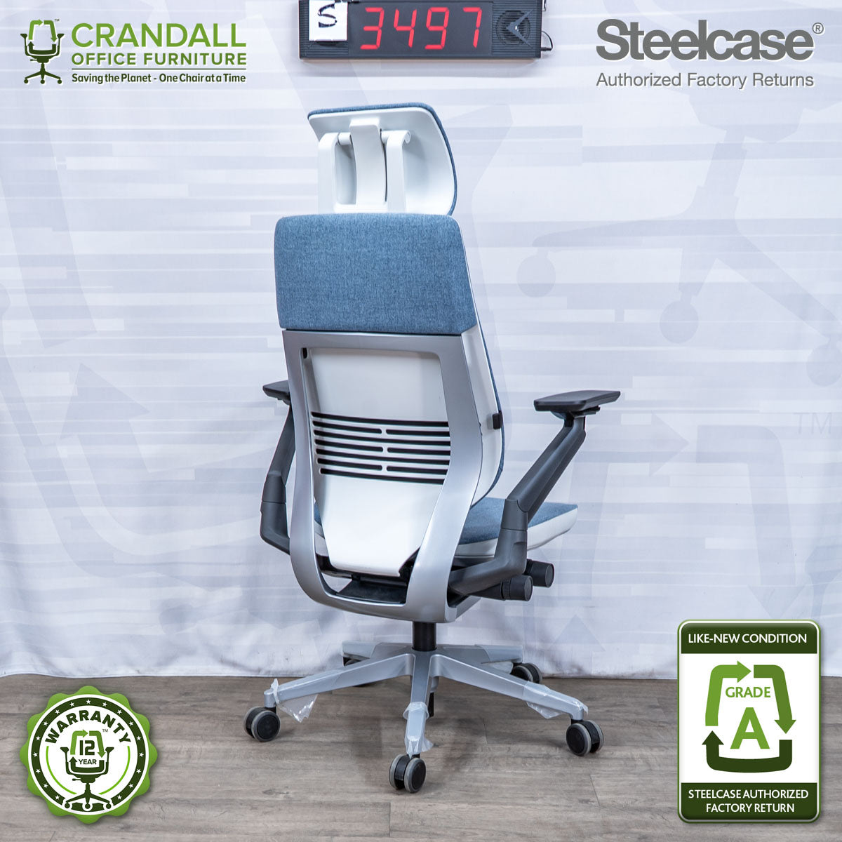 S-3497 - Steelcase Gesture with Headrest - Grade A