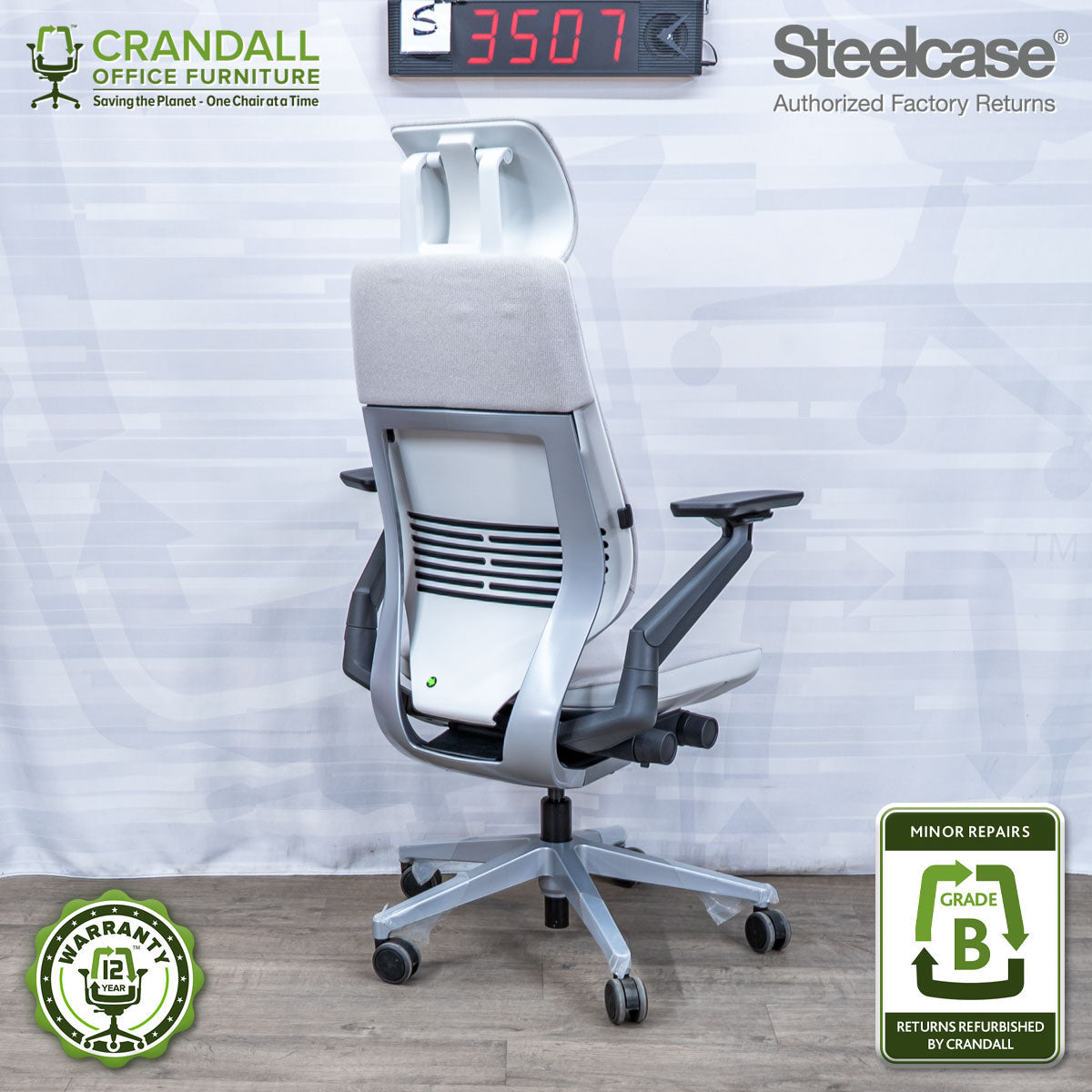 S-3507 - Steelcase Gesture with Headrest - Grade B