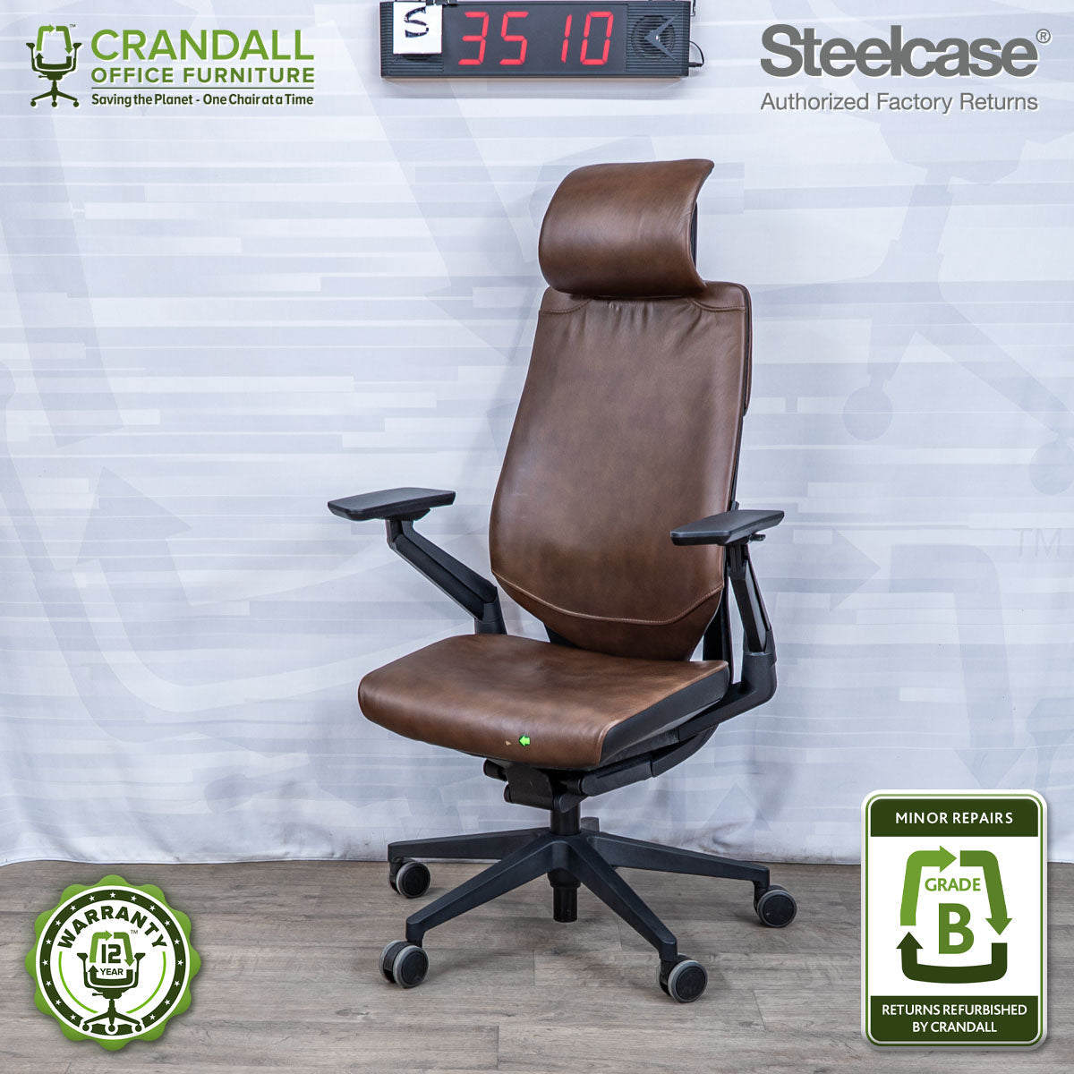 S-3510 - Steelcase Gesture with Headrest - Grade B