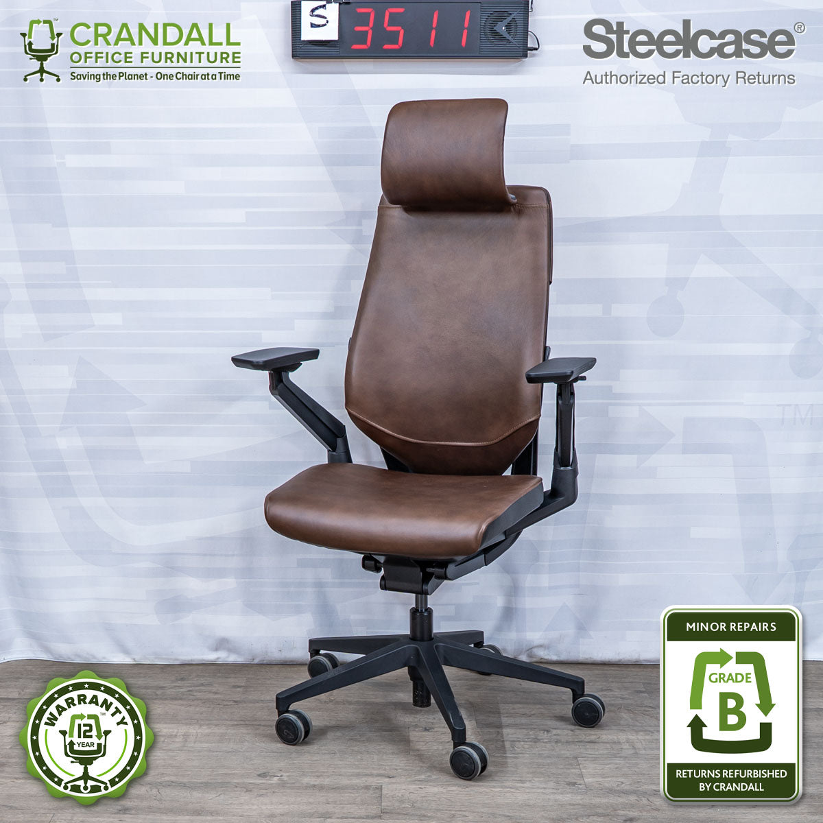 S-3511 - Steelcase Gesture with Headrest - Grade B