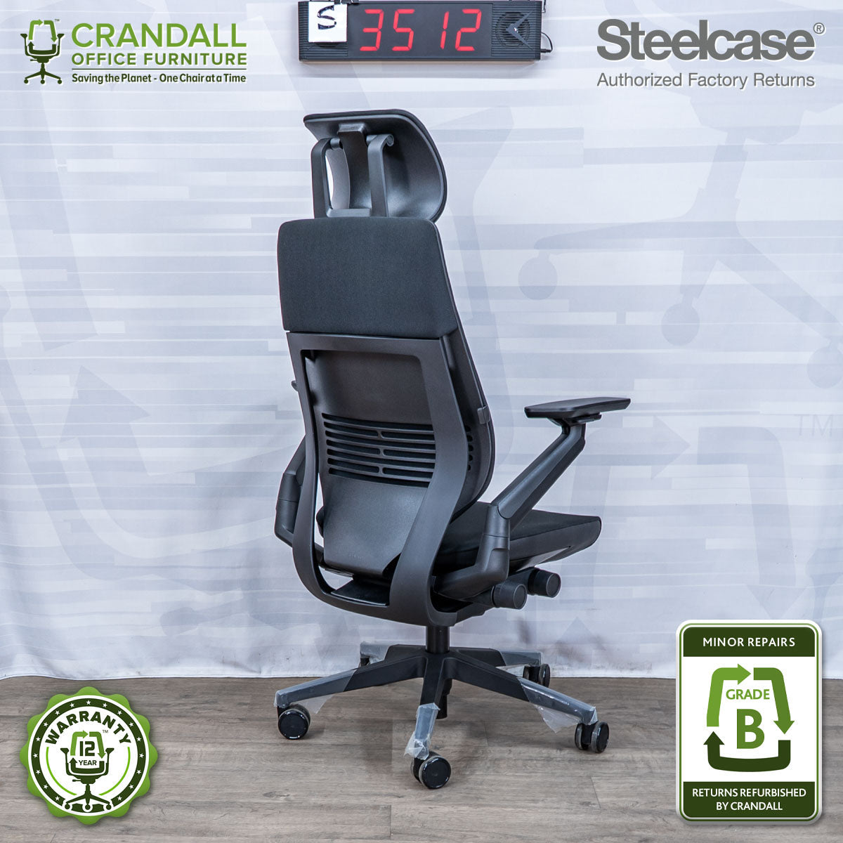 S-3512 - Steelcase Gesture with Headrest - Grade B