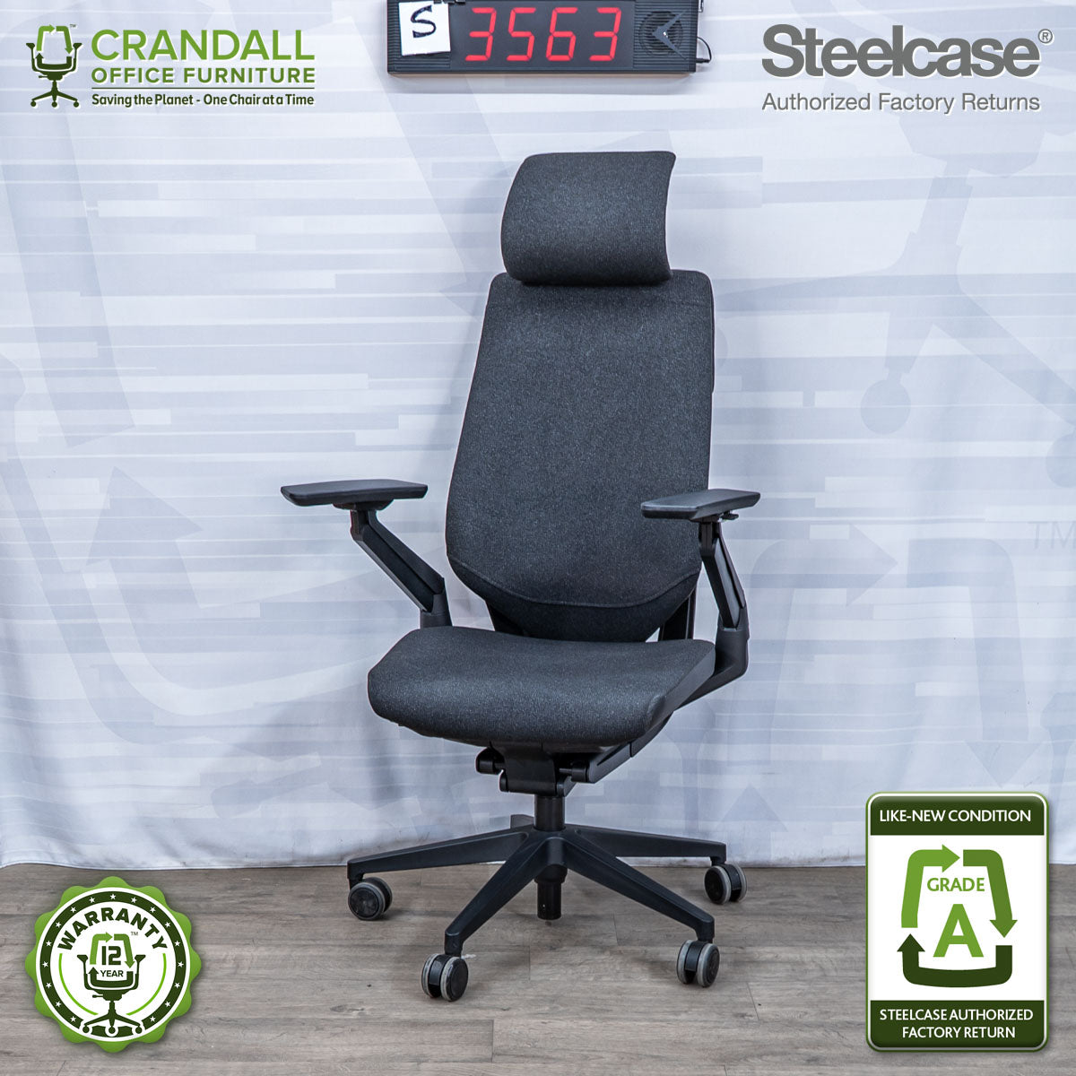 S-3563 - Steelcase Gesture with Headrest - Grade A