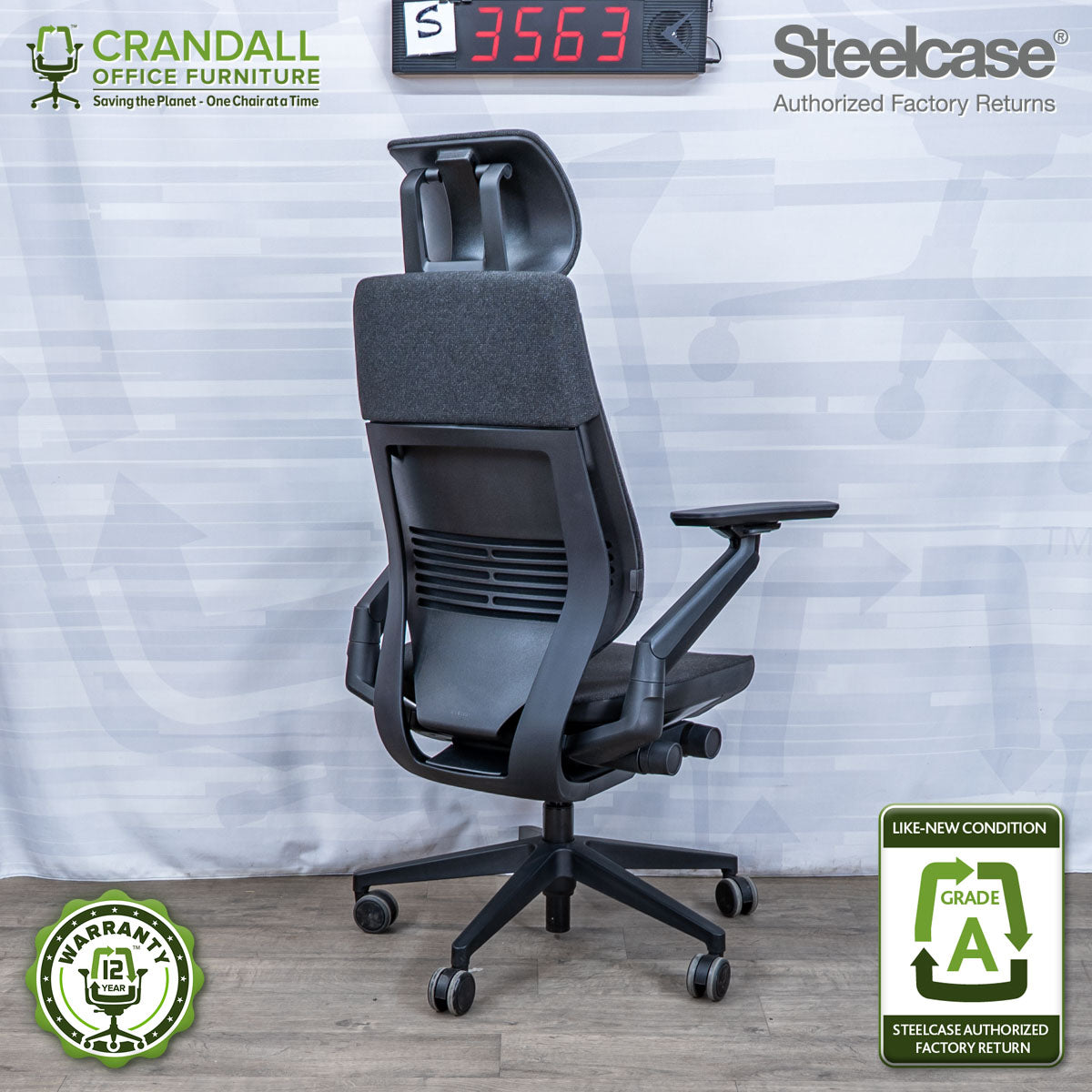 S-3563 - Steelcase Gesture with Headrest - Grade A