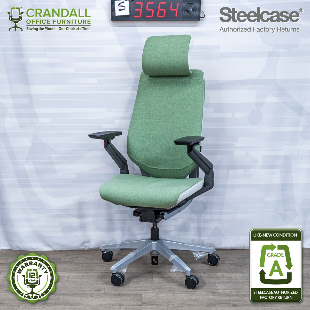 S-3564 - Steelcase Gesture with Headrest - Grade A