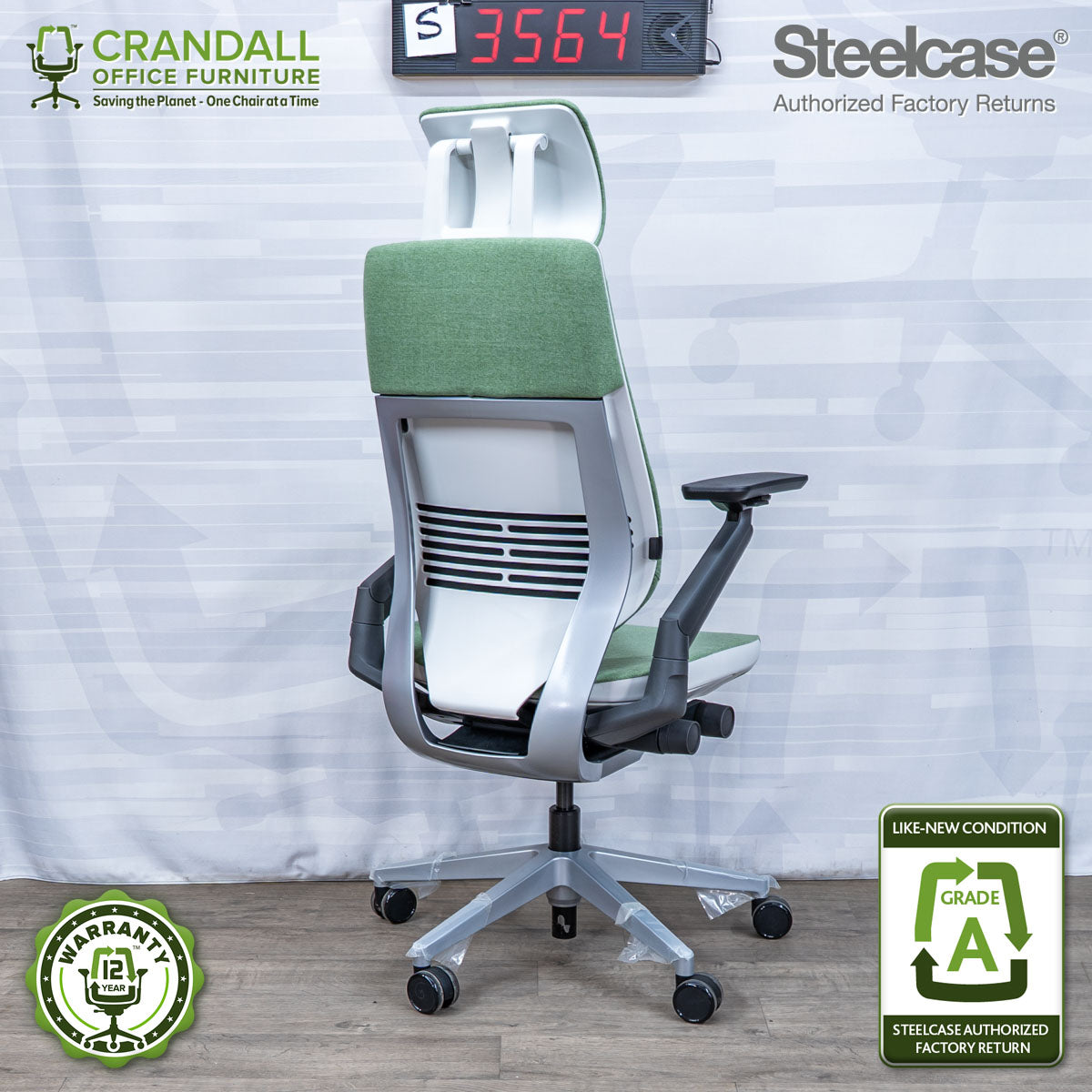 S-3564 - Steelcase Gesture with Headrest - Grade A