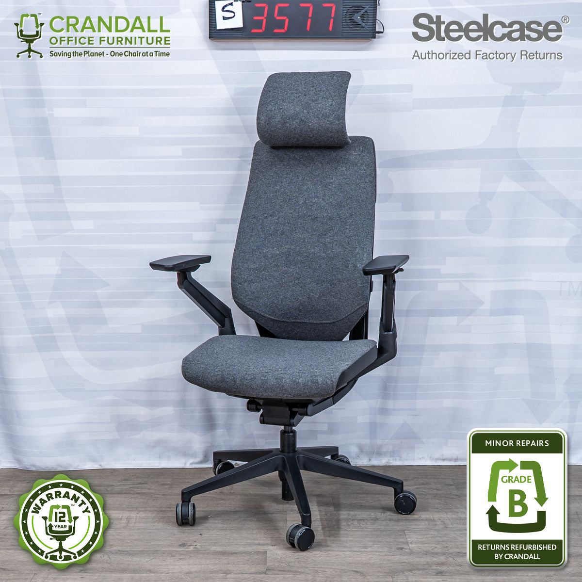 S-3577 - Steelcase Gesture with Headrest - Grade B