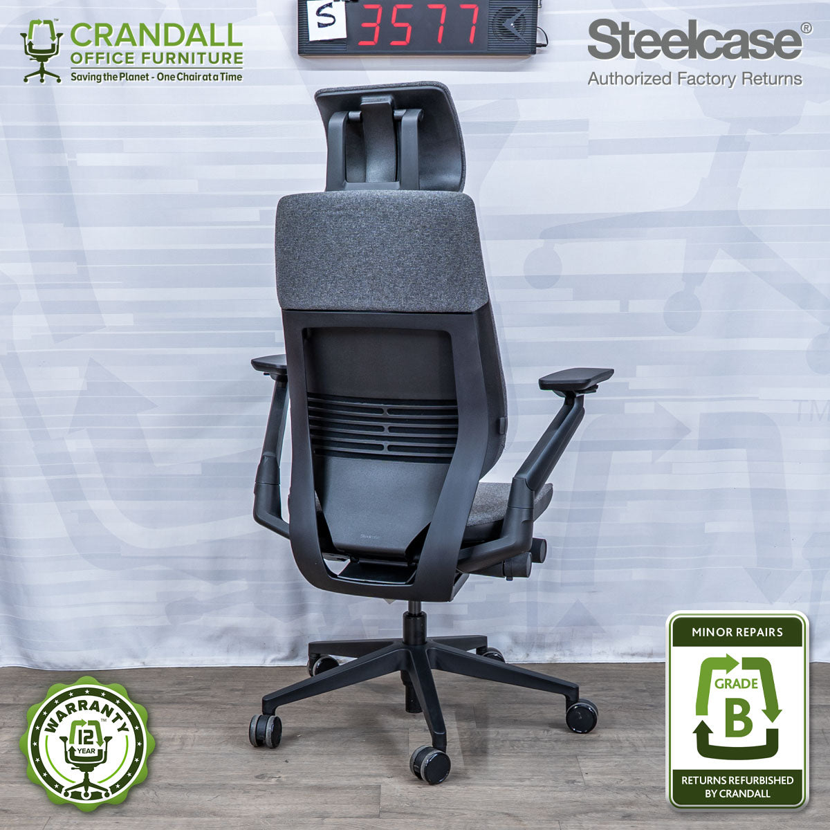 S-3577 - Steelcase Gesture with Headrest - Grade B