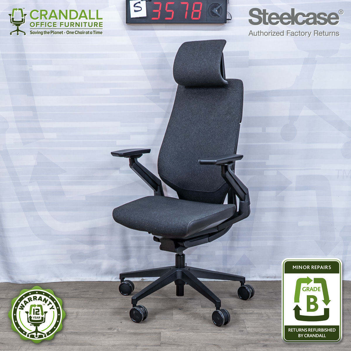 S-3578 - Steelcase Gesture with Headrest - Grade B