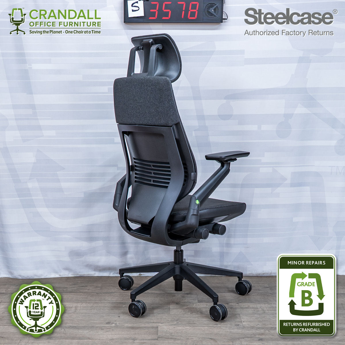 S-3578 - Steelcase Gesture with Headrest - Grade B