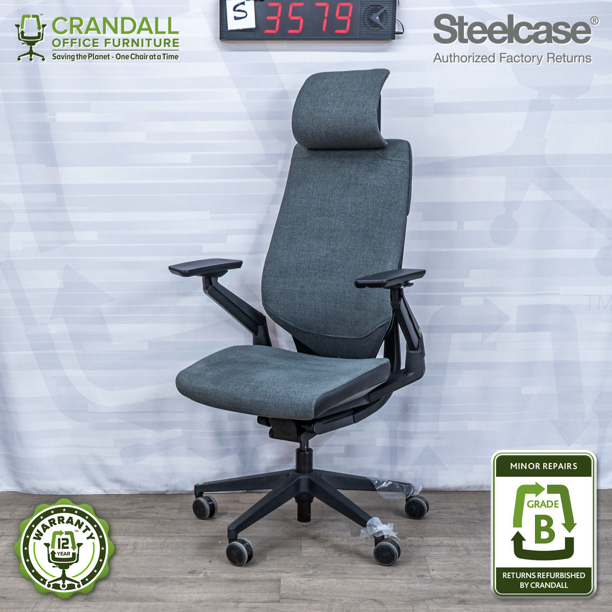 S-3579 - Steelcase Gesture with Headrest - Grade B