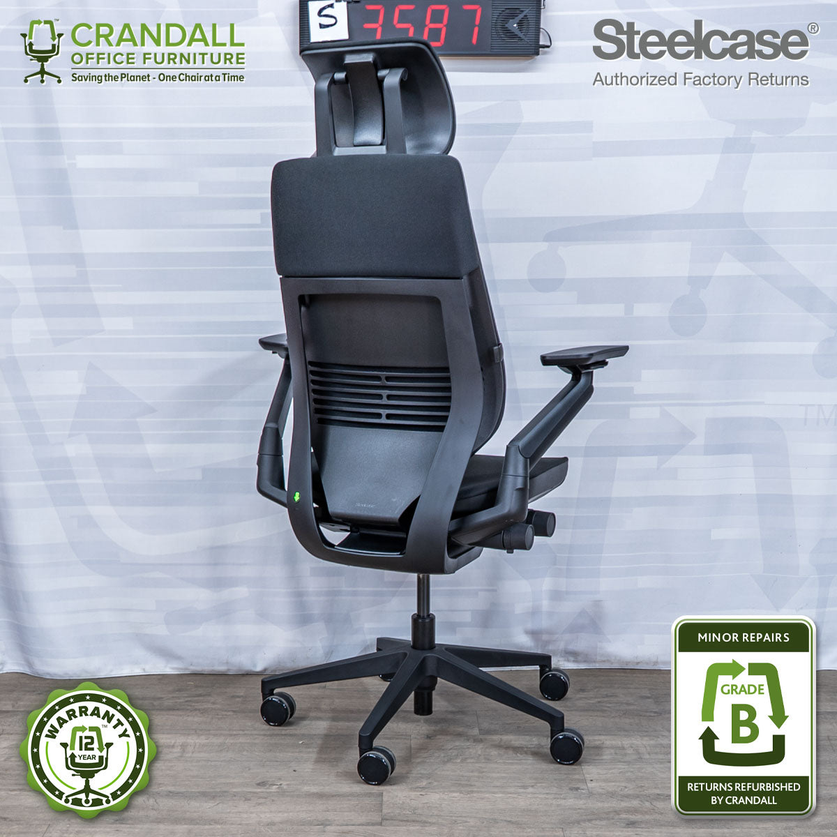 S-3587 - Steelcase Gesture with Headrest - Grade B