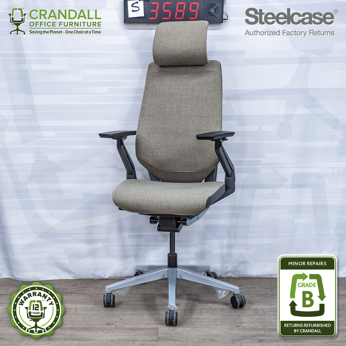 S-3589 - Steelcase Gesture with Headrest - Grade B
