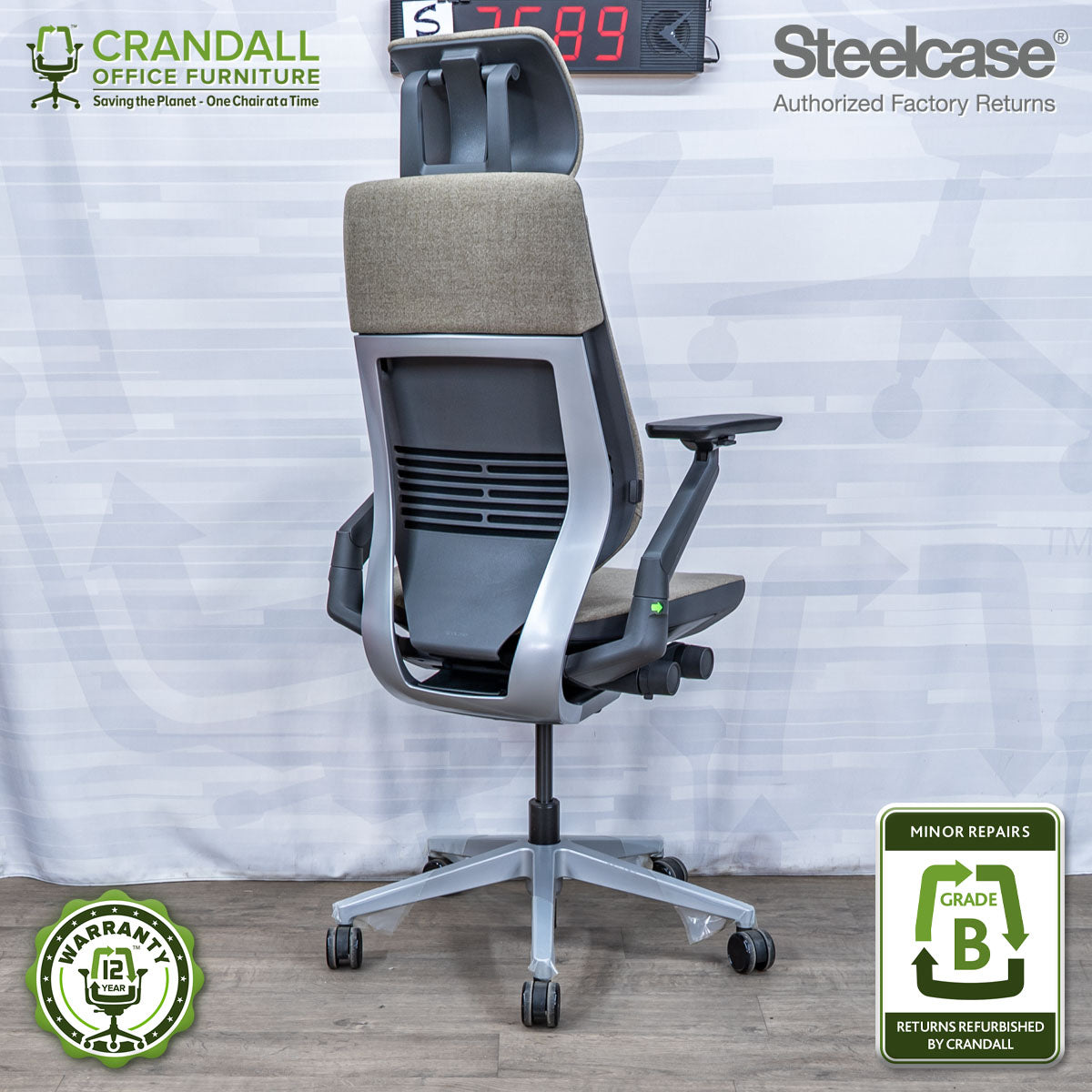 S-3589 - Steelcase Gesture with Headrest - Grade B