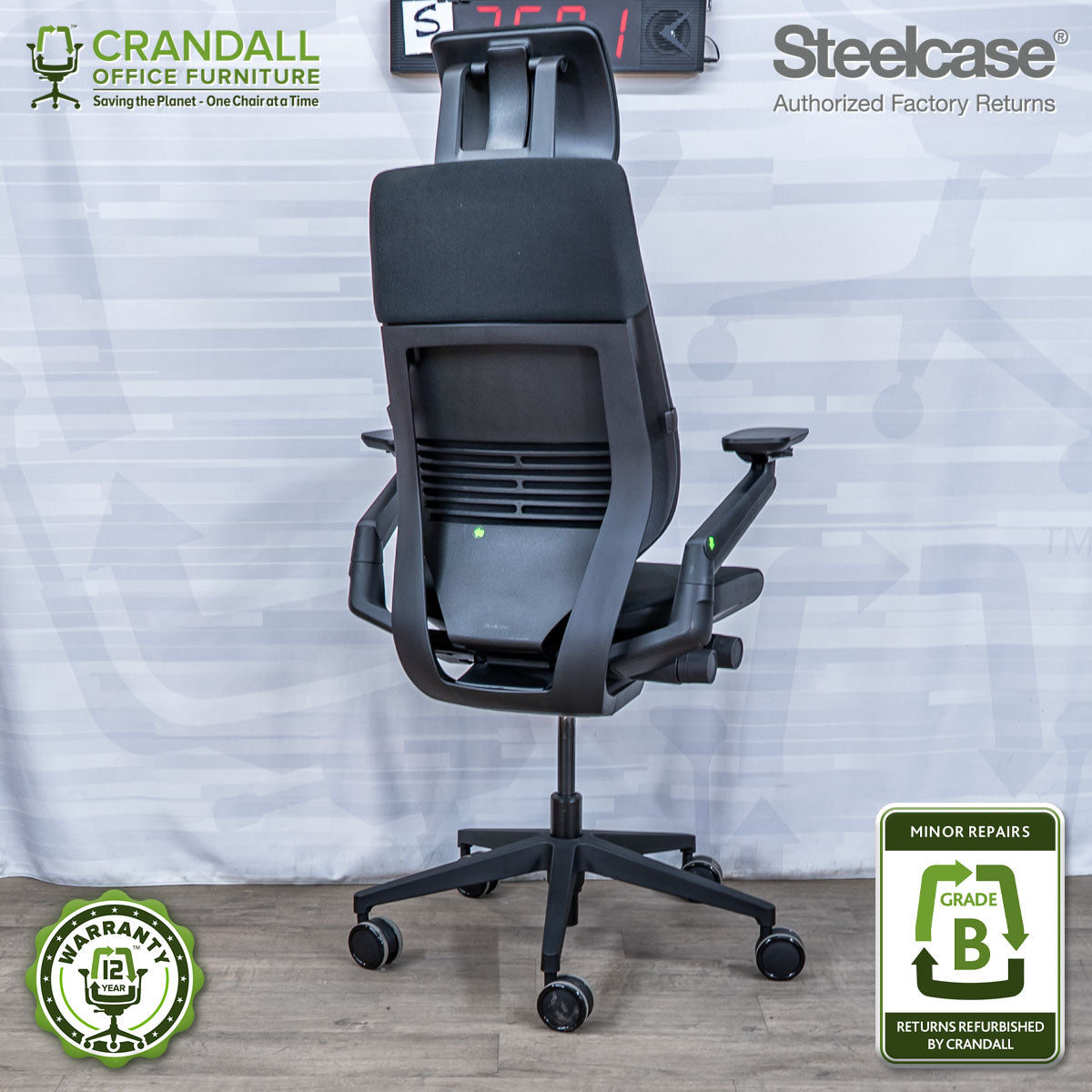 S-3591 - Steelcase Gesture with Headrest - Grade B
