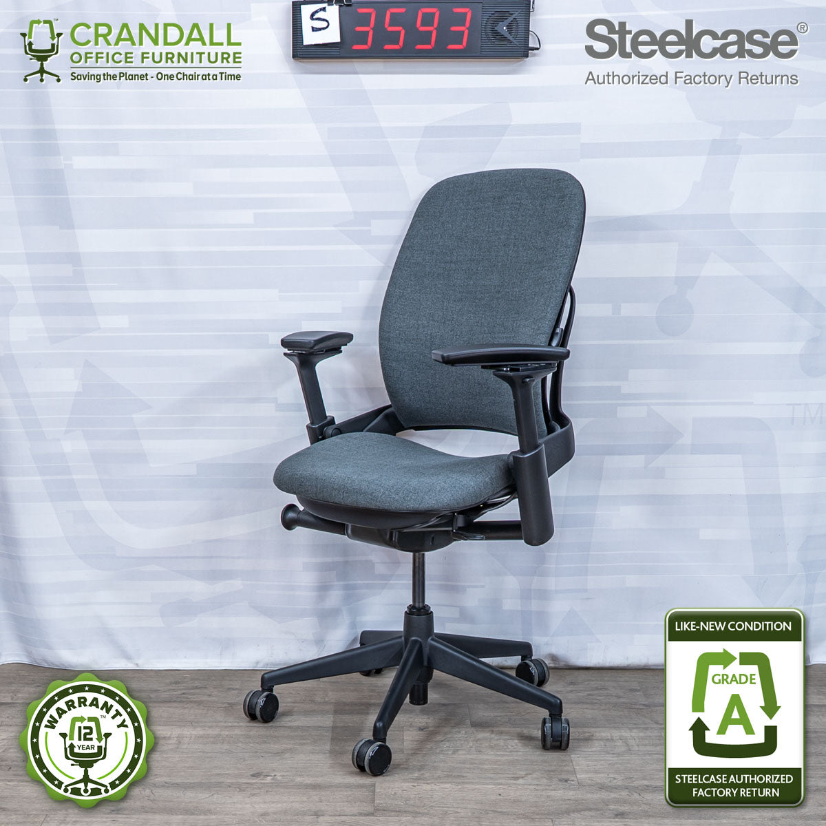 S-3593 - Steelcase V2 Leap - Grade A