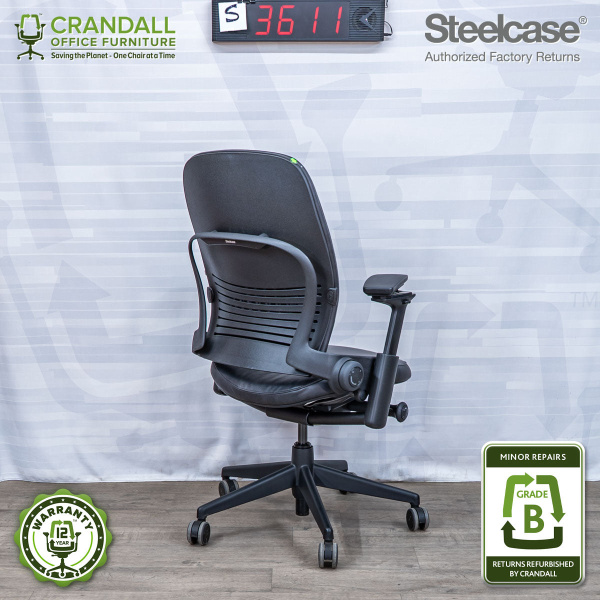 S-3611 - Steelcase V2 Leap - Grade B