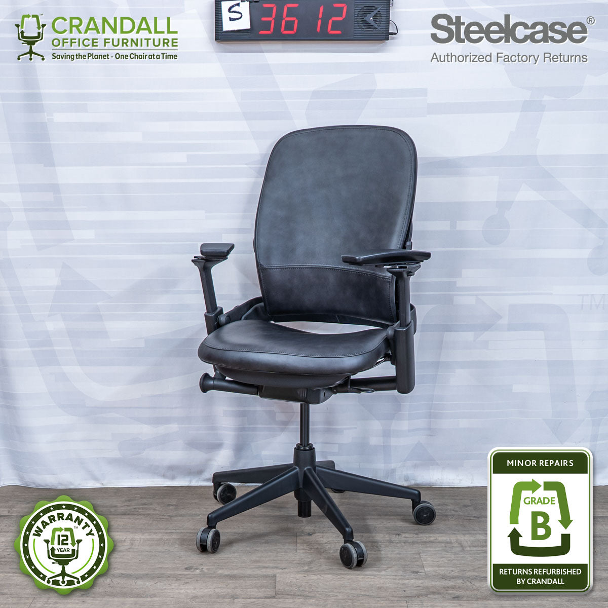 S-3612 - Steelcase V2 Leap - Grade B