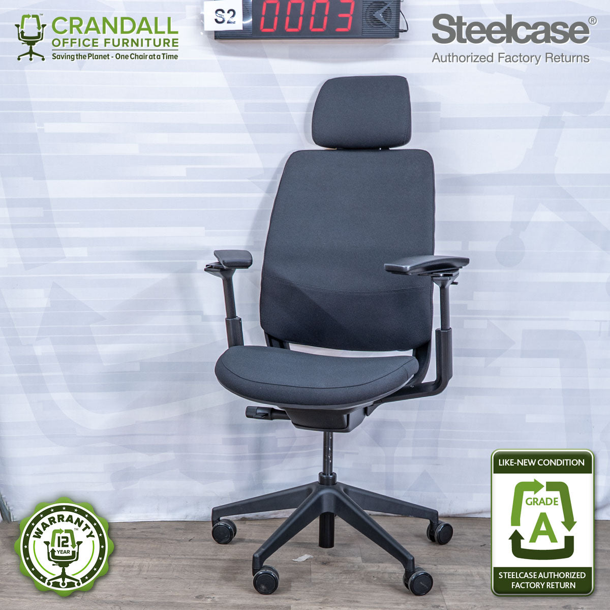 S2-0003 - Steelcase Series 2 with Headrest - Grade A