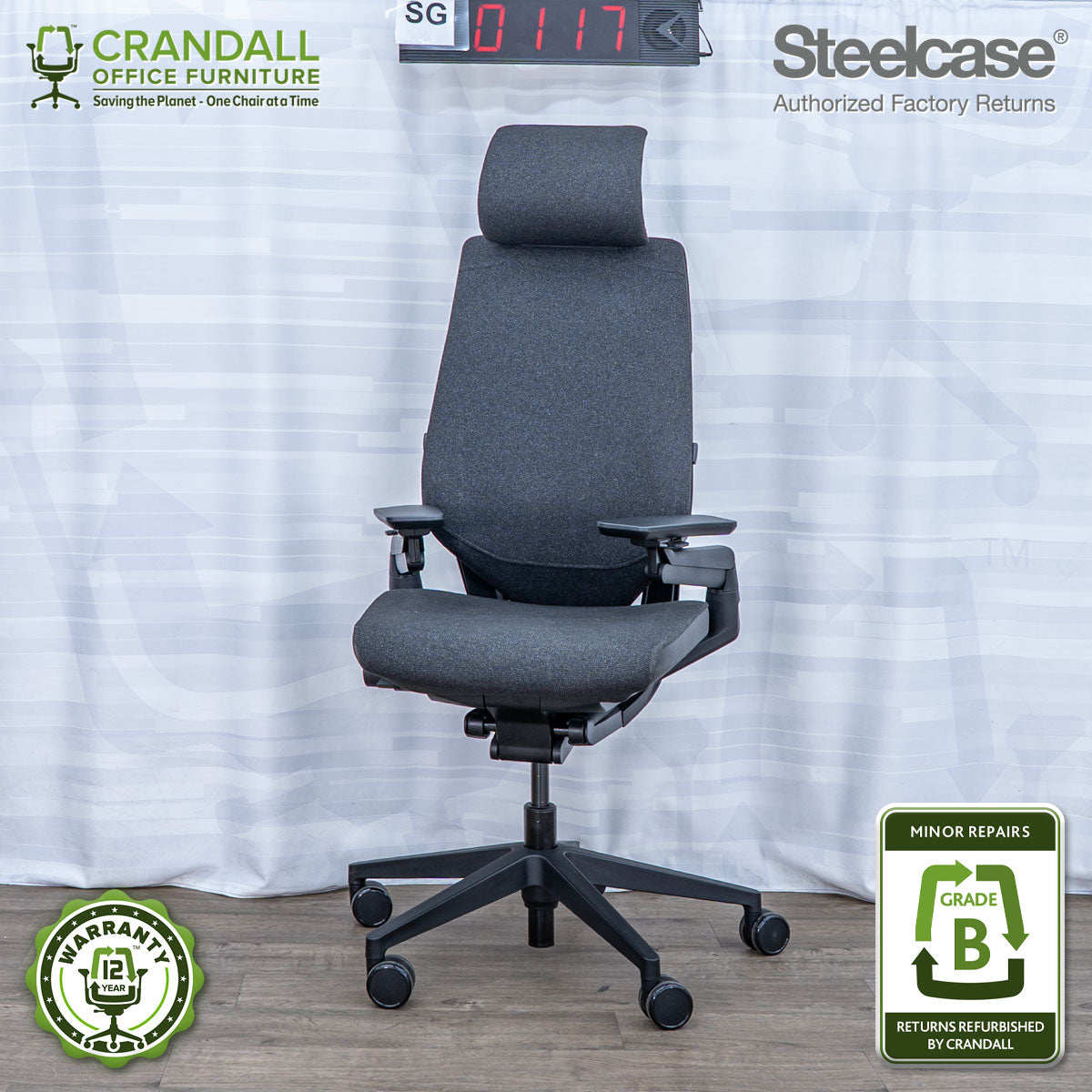 SG-0117 - Steelcase Gesture with Headrest - Grade B