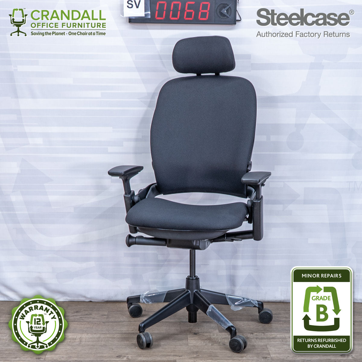 SL-0068 - Steelcase V2 Leap with Headrest - Grade B