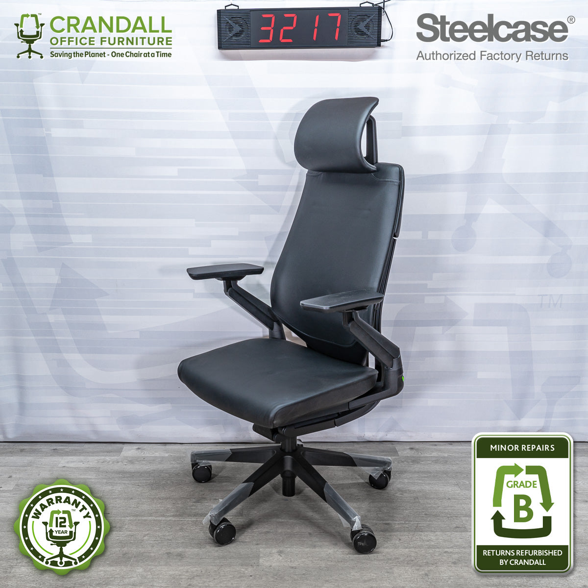 3217 - Steelcase Gesture with Headrest - Grade B **CLOSEOUT - NO RETURNS**