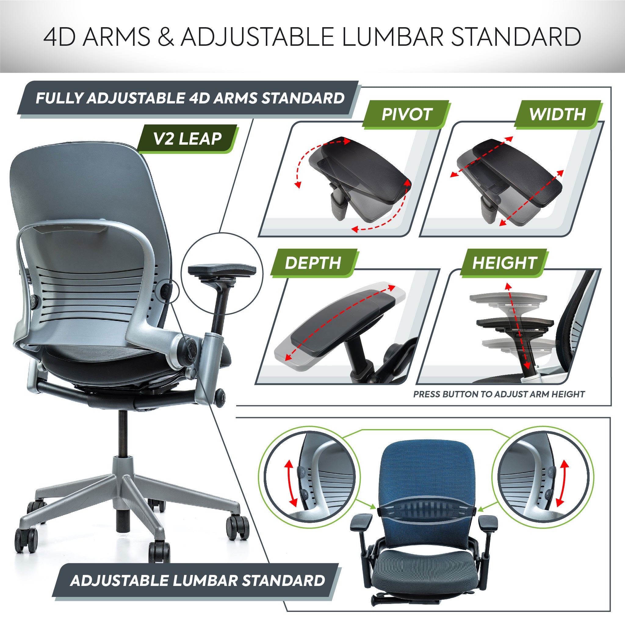 Steelcase leap lumbar support replacement sale