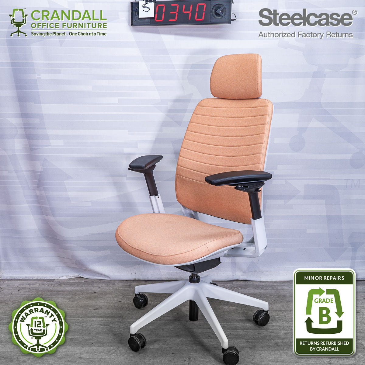 S-0340 - Steelcase Series 2 with Headrest  - Grade B
