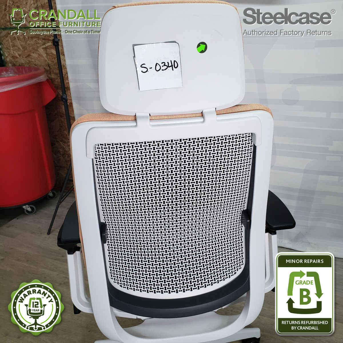 S-0340 - Steelcase Series 2 with Headrest - Grade B – Crandall
