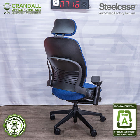S-0718 - Steelcase V2 Leap with Headrest - Grade A