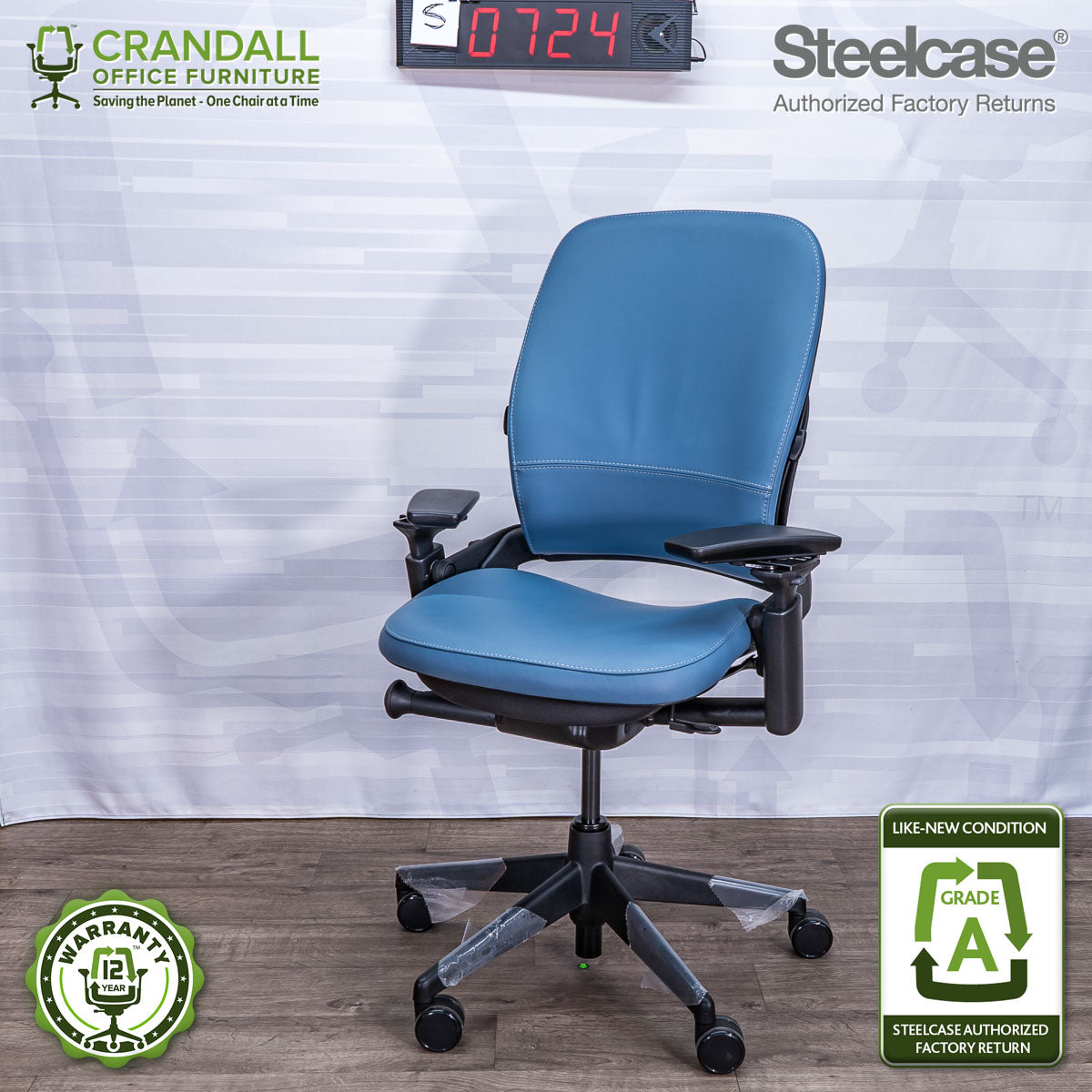 S-0724 - Steelcase V2 Leap - Grade A – Crandall Office Furniture