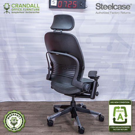 S-0725 - Steelcase V2 Leap with Headrest - Grade A