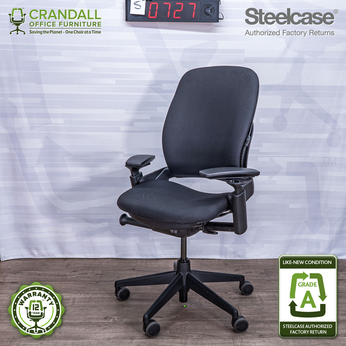 S-0727 - Steelcase V2 Leap - Grade A – Crandall Office Furniture