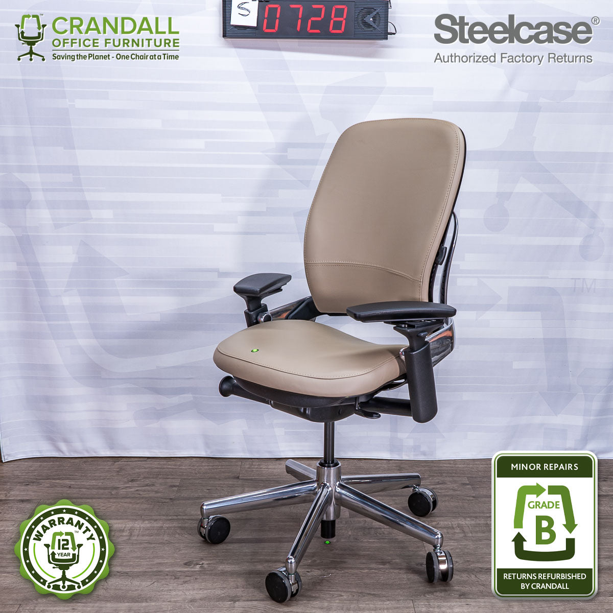 S-0728 - Steelcase V2 Leap - Grade B – Crandall Office Furniture