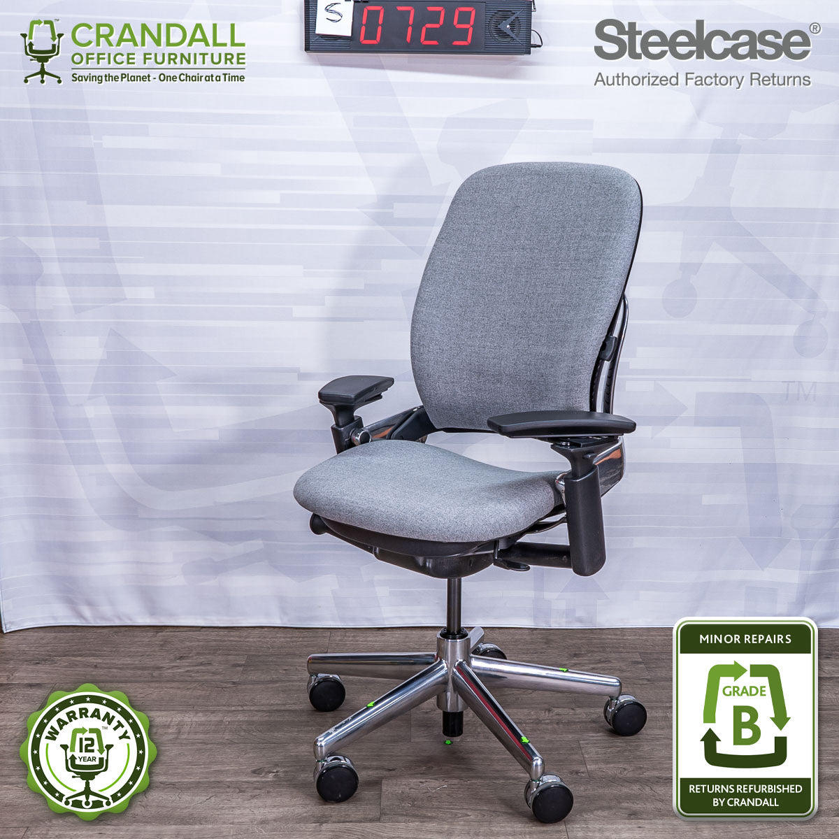 S-0729 - Steelcase V2 Leap - Grade B – Crandall Office Furniture