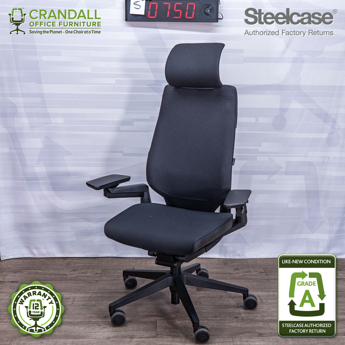 S-0750 - Steelcase Gesture with Headrest - Grade A – Crandall Office ...