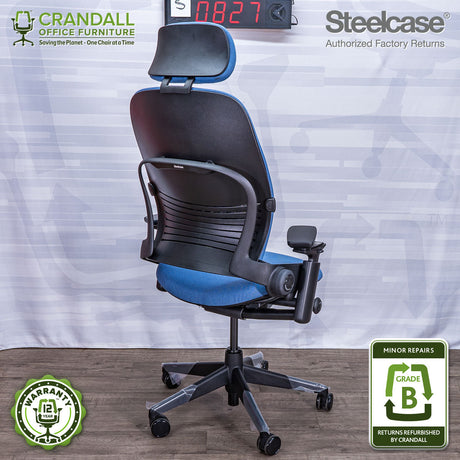 S-0827 - Steelcase V2 Leap with Headrest - Grade A