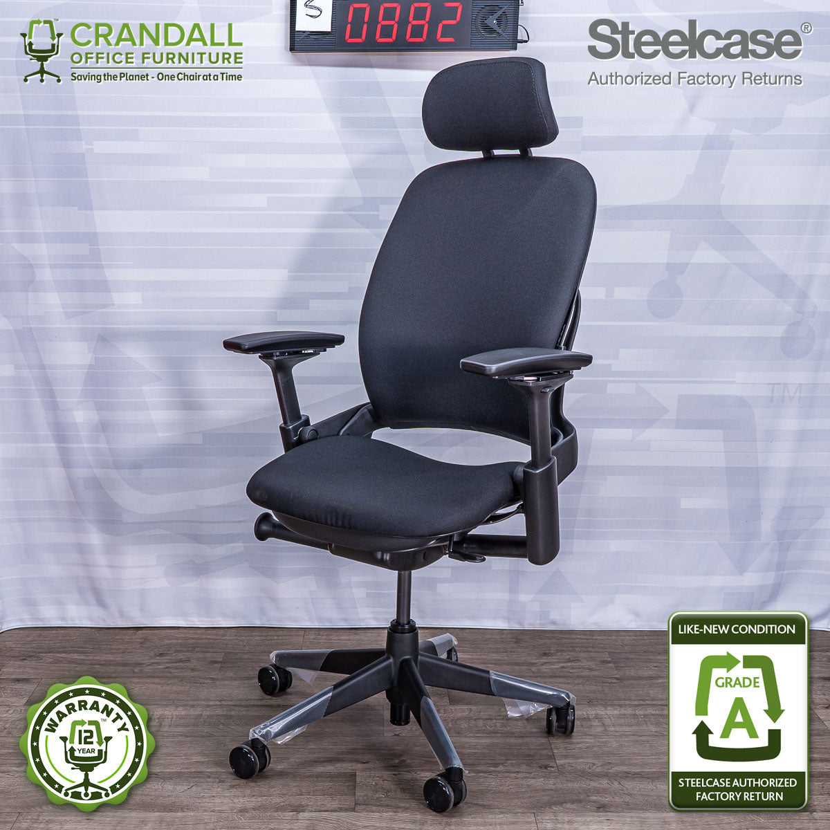 S-0882 - Steelcase V2 Leap - Grade A – Crandall Office Furniture