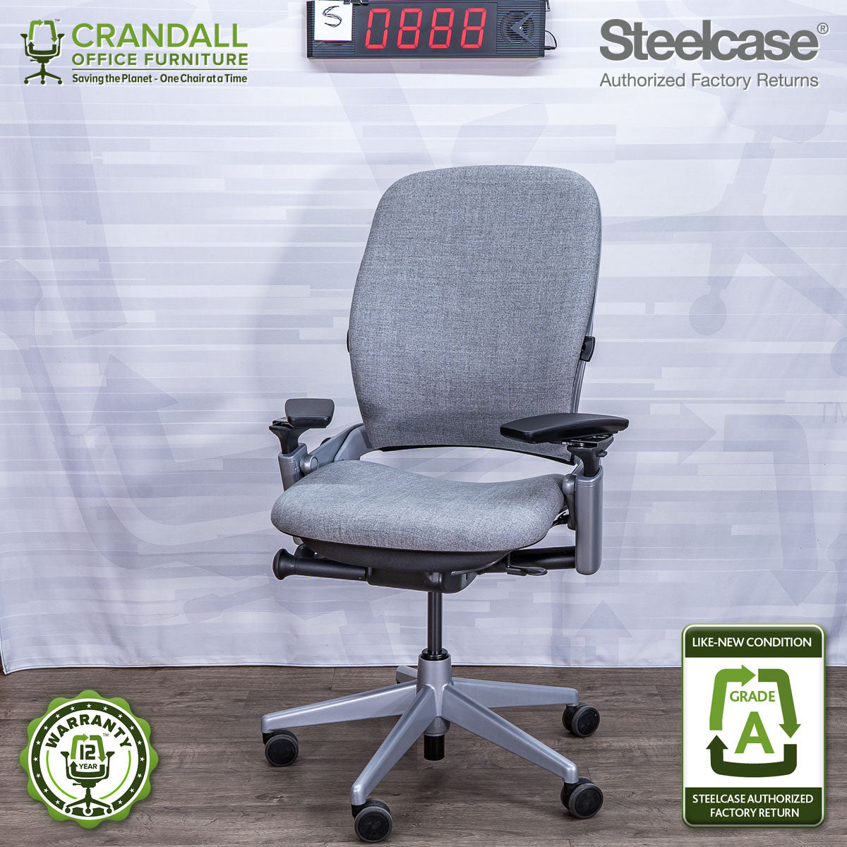 S-0888 - Steelcase V2 Leap - Grade A – Crandall Office Furniture