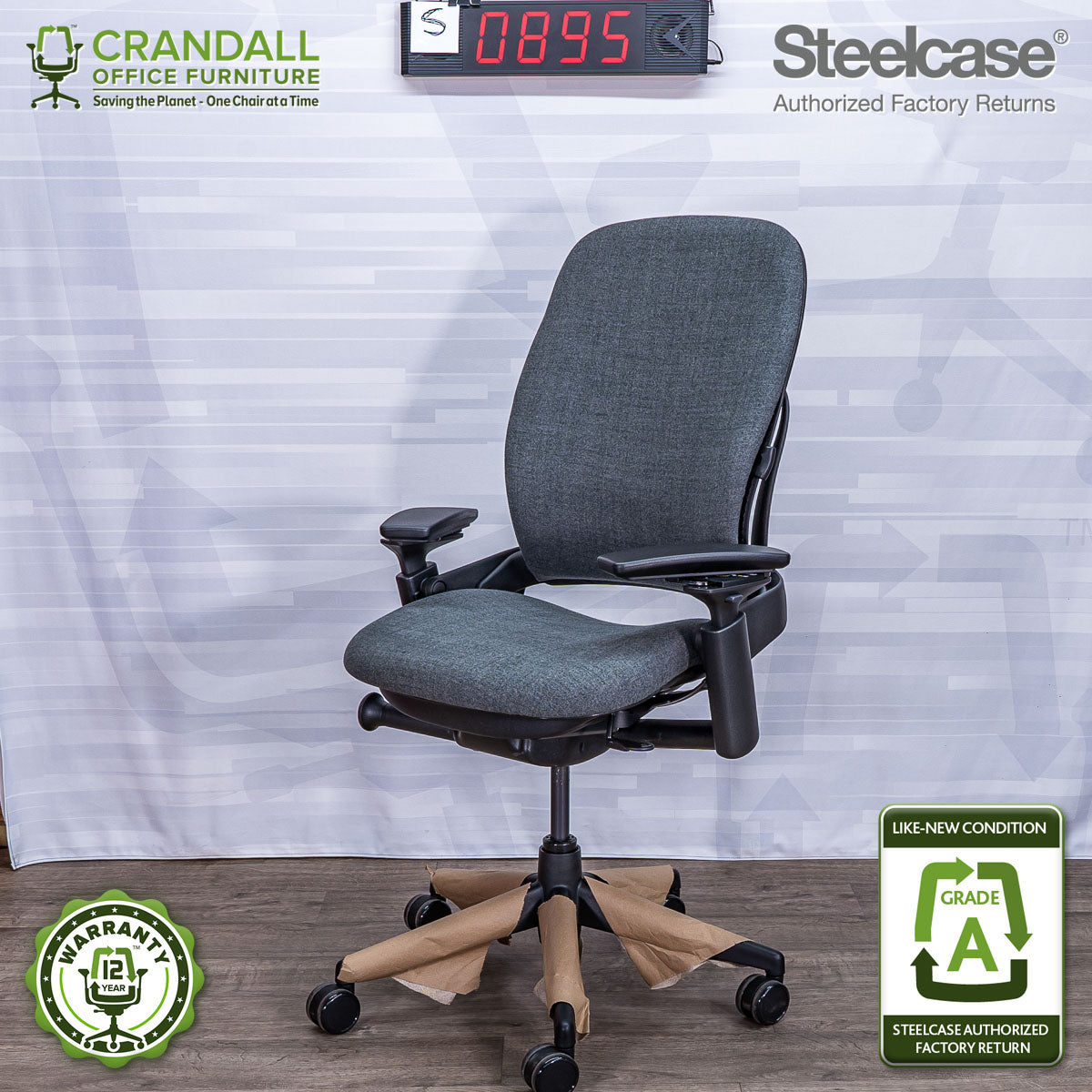 S-0895 - Steelcase V2 Leap - Grade A – Crandall Office Furniture