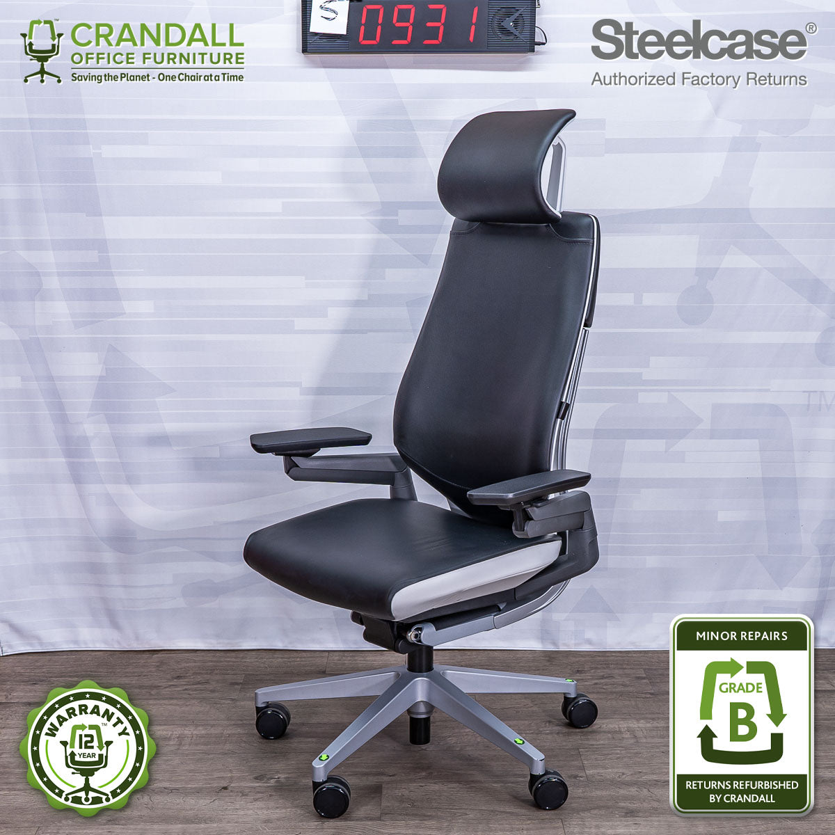S-0931 - Steelcase Gesture with Headrest - Grade B – Crandall Office ...