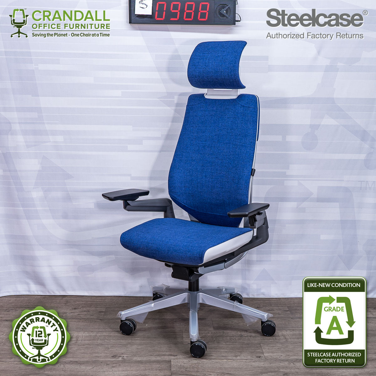 S-0988 - Steelcase Gesture with Headrest - Grade A