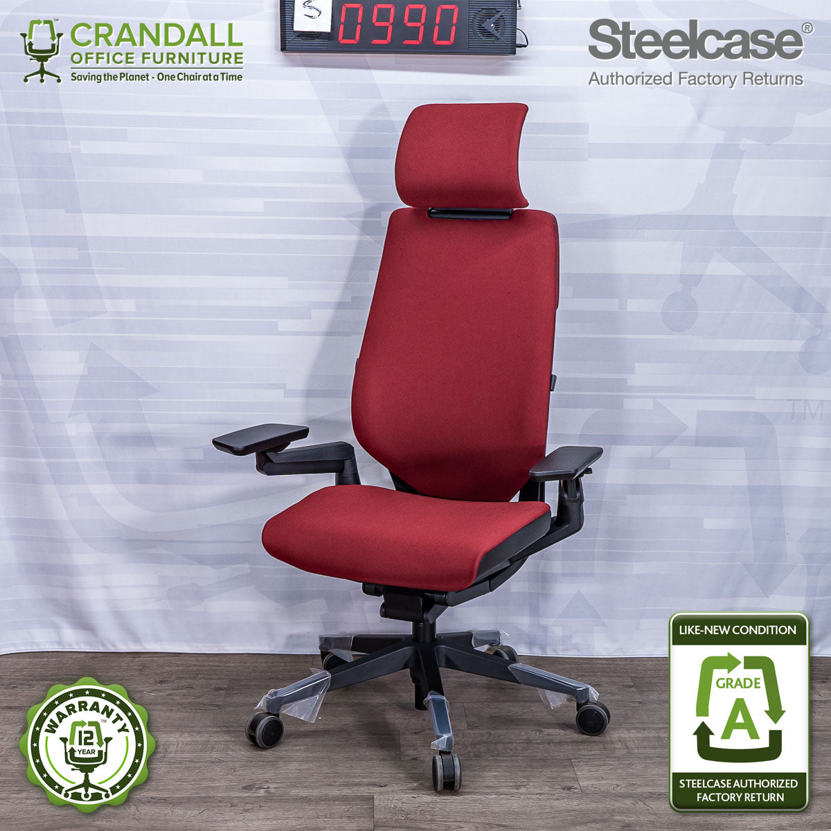 S-0990 - Steelcase Gesture with Headrest - Grade A