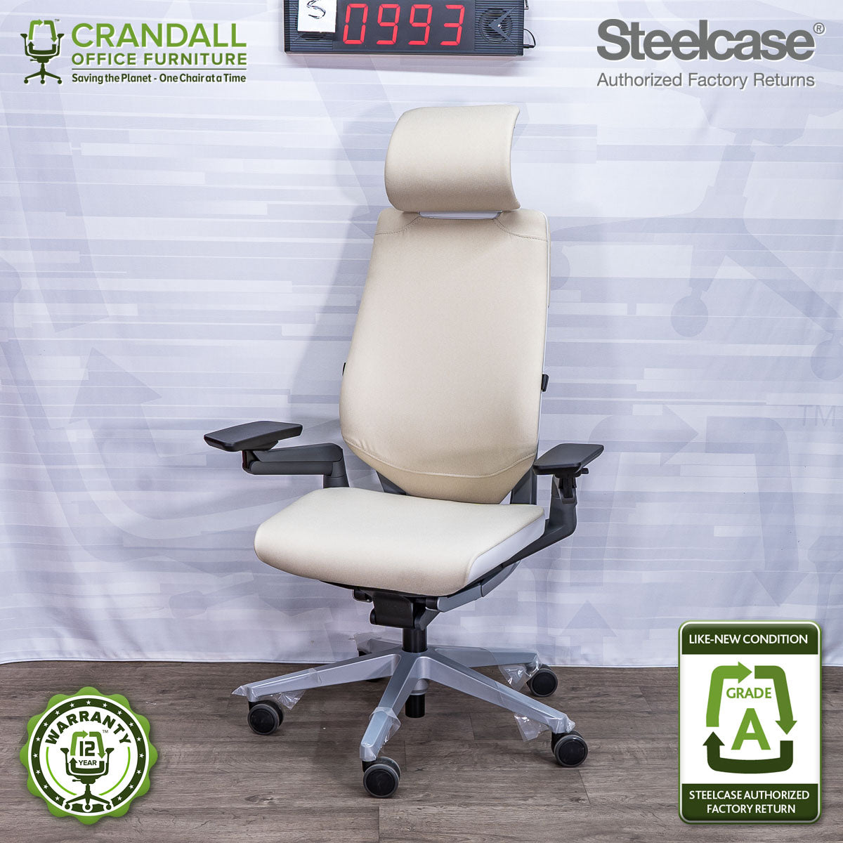 S-0993 - Steelcase Gesture with Headrest - Grade A