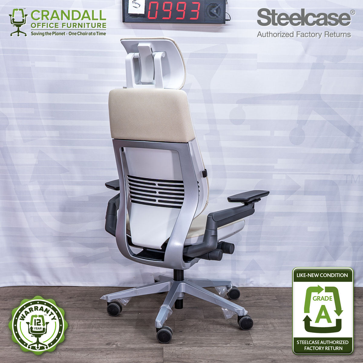 S-0993 - Steelcase Gesture with Headrest - Grade A