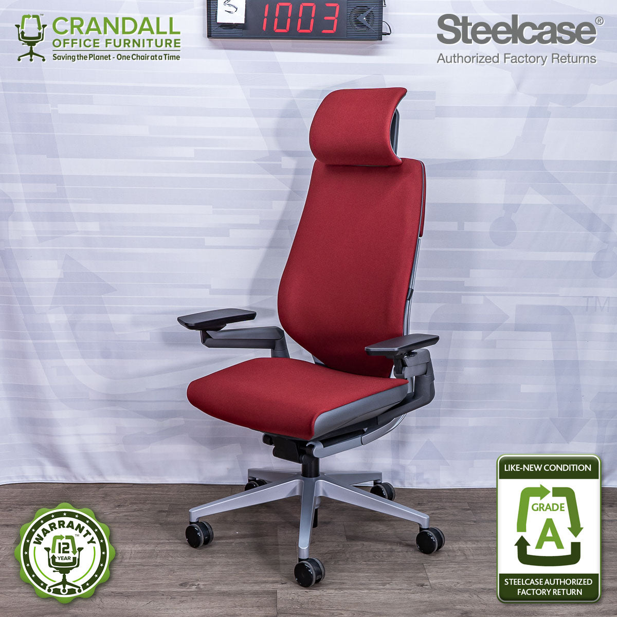S-1003 - Steelcase Gesture with Headrest - Grade A