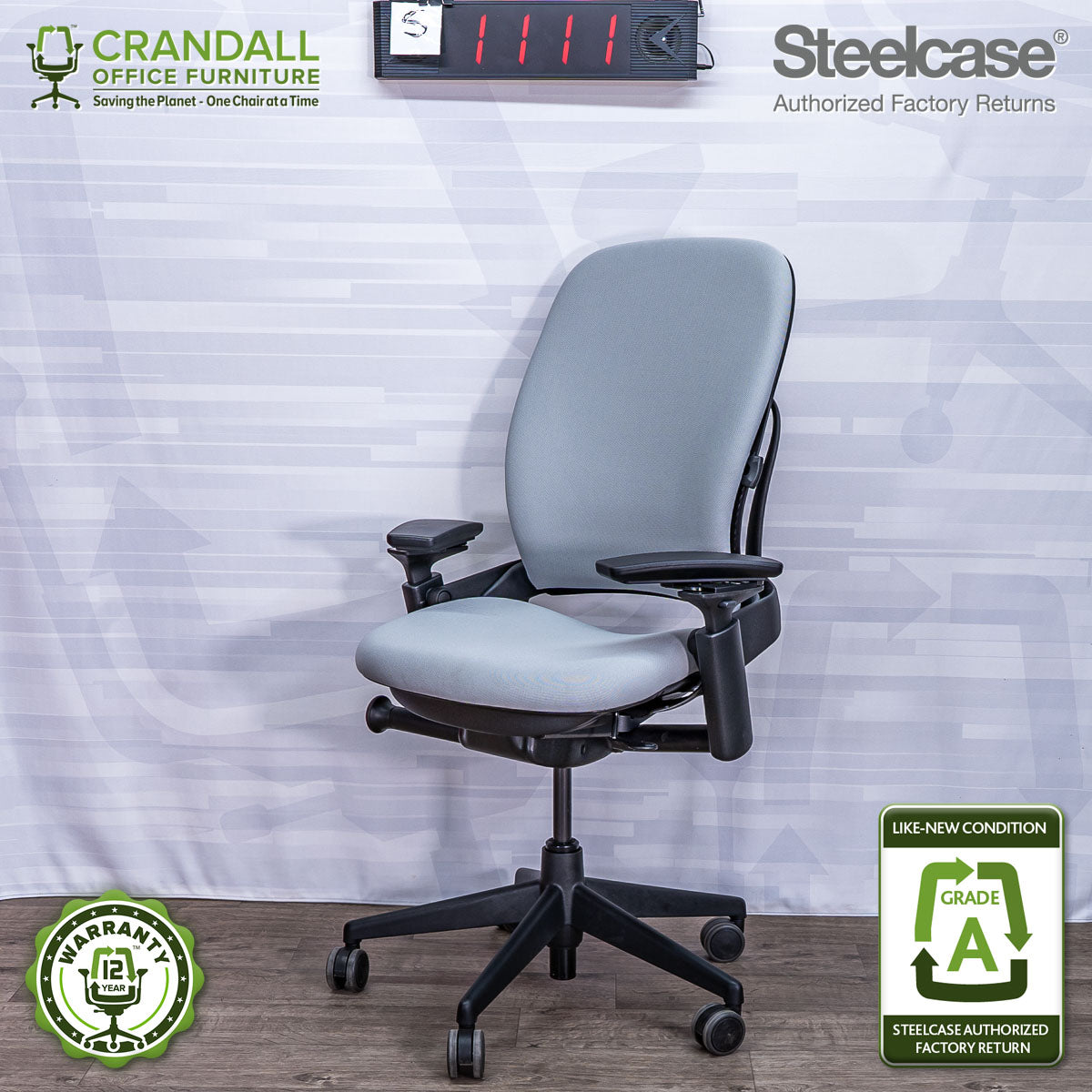 S-1111 - Steelcase V2 Leap - Grade A – Crandall Office Furniture