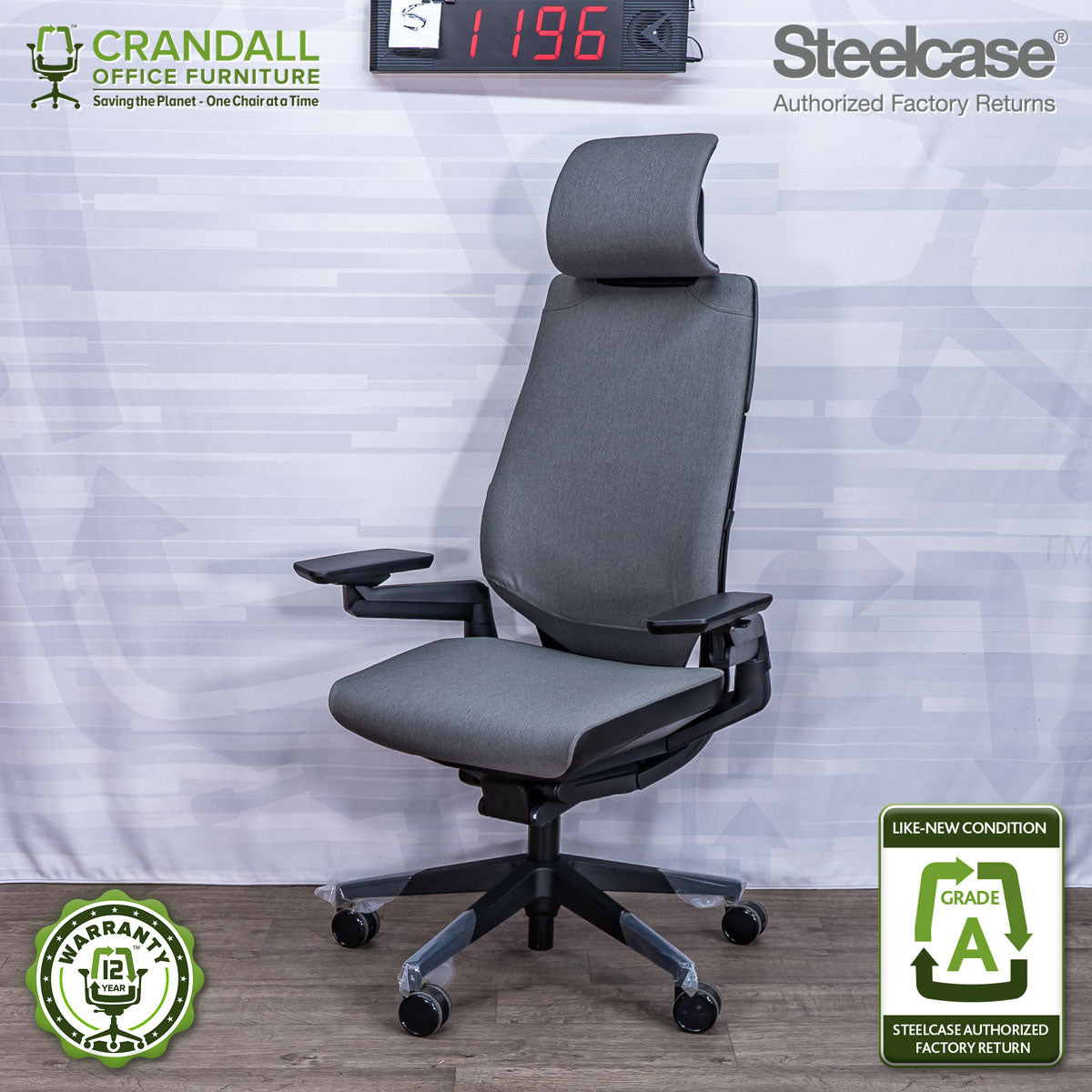 S-1196 - Steelcase Gesture with Headrest - Grade A – Crandall Office ...
