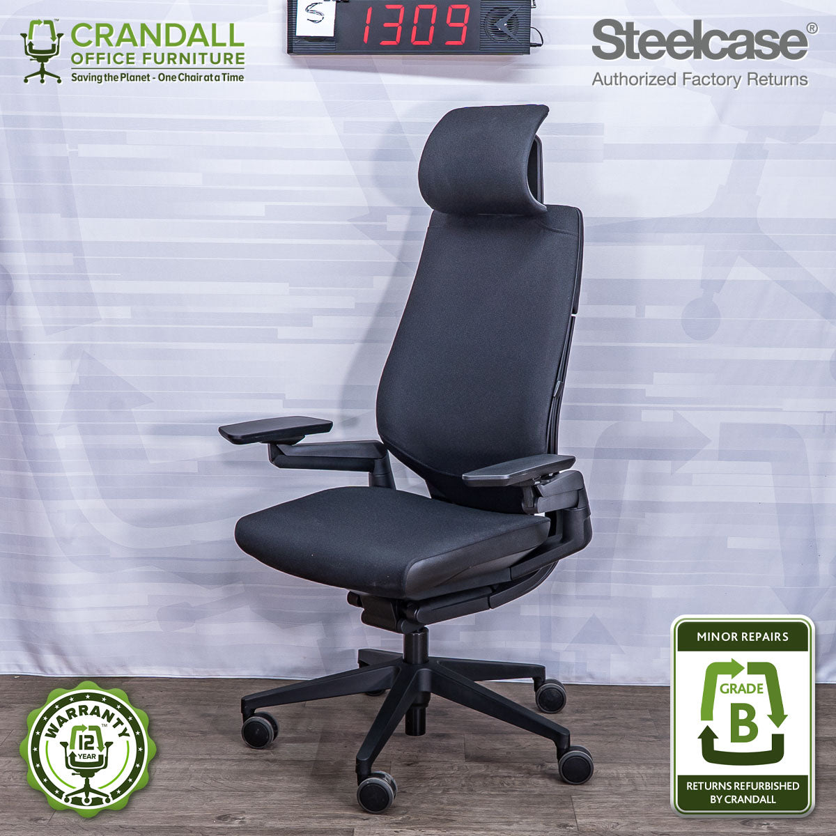S-1309 - Steelcase Gesture with Headrest - Grade B