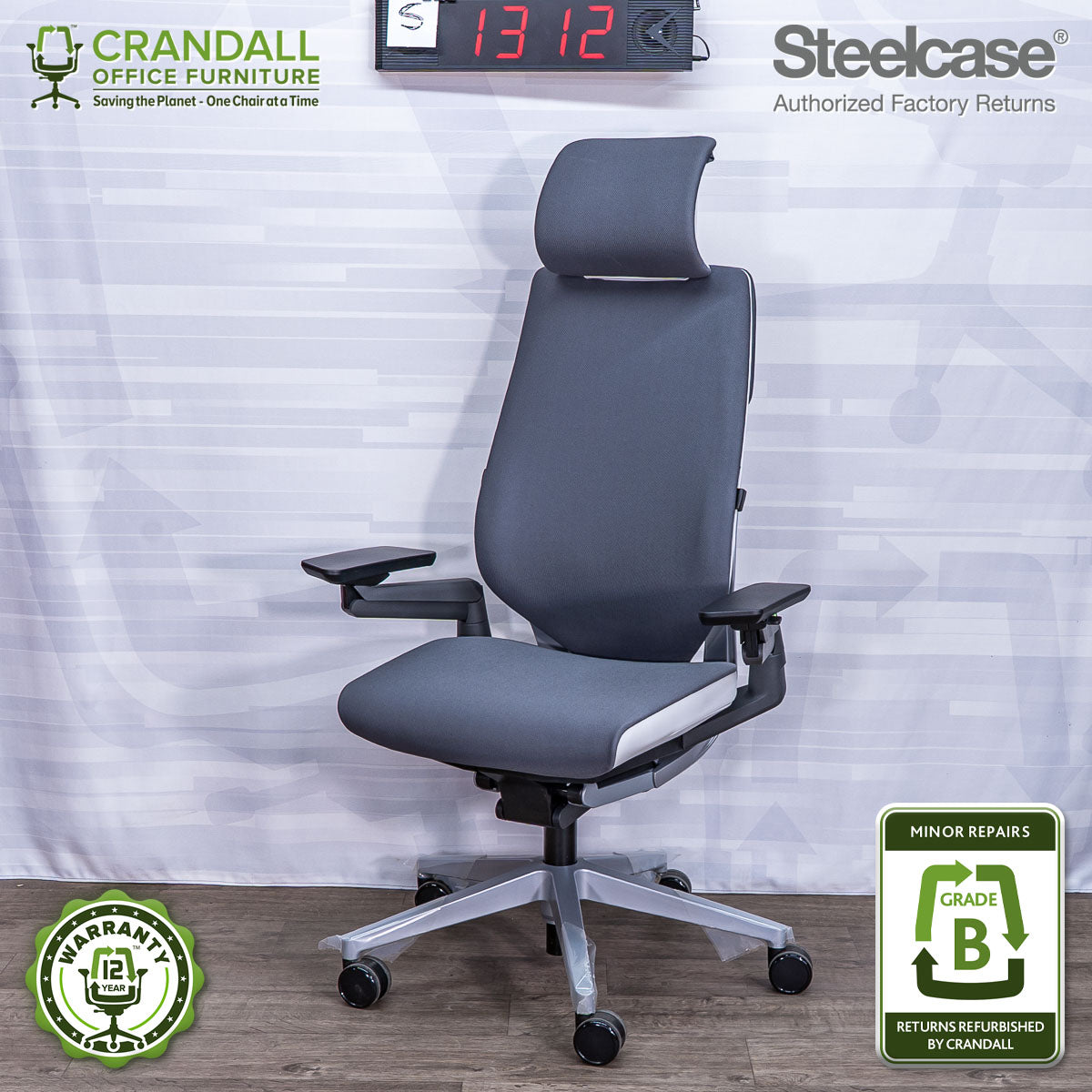 S-1312 - Steelcase Gesture with Headrest - Grade B